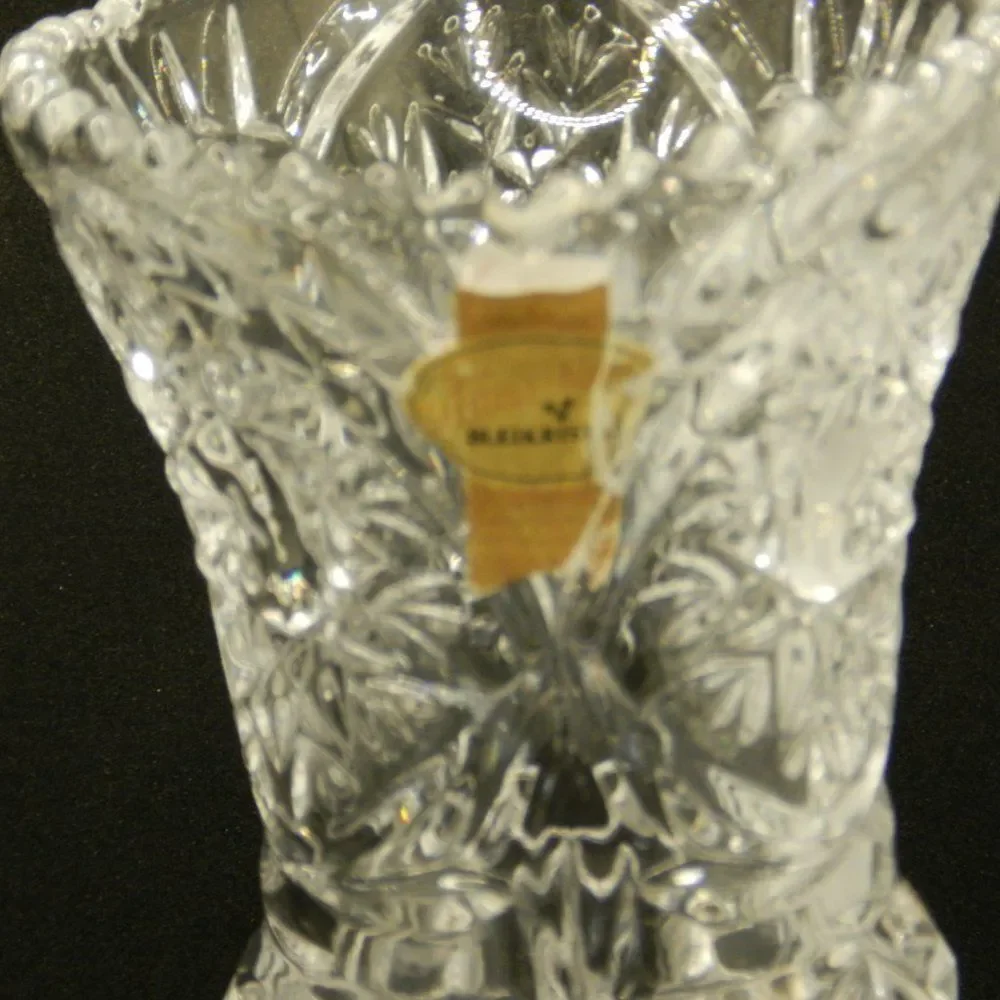 Anne Hutte Crystal Vase made in Germany- 5 1/2” tall BLEIKRISTALL